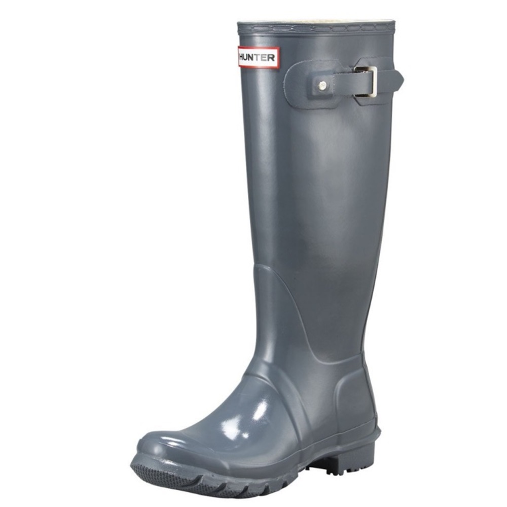 Tall gray Hunter boots